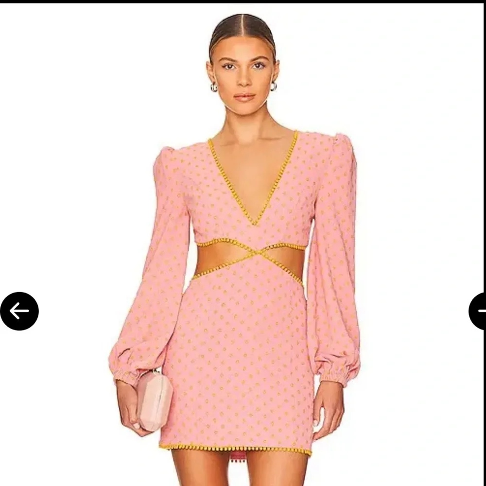 Majorelle Coral and Yellow Cut Out Marisa Mini Dress - Picture 1 of 10